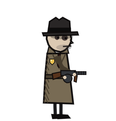 Un agent avec une mitraillette